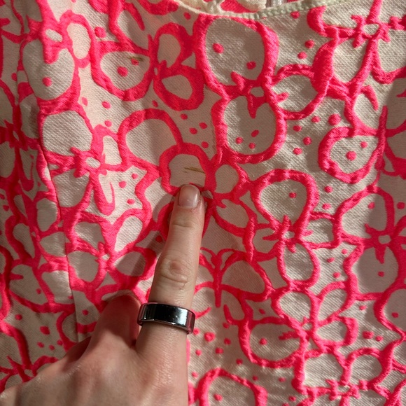 Lilly Pulitizer Floral Textured A-Line Dress Mini Sleeveless Fir Flare Sizs 4 - Picture 4 of 10